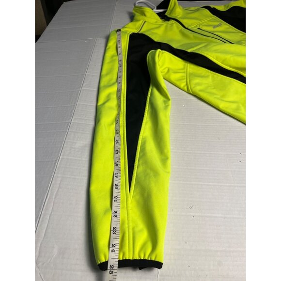 Arsuxeo Mens Cycling Jacket Neon  M windproof fleece lined reflective - Picture 11 of 11